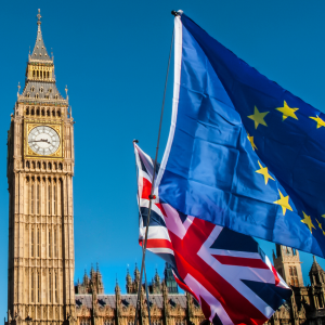 Britain Leaving the Eu - Brexit - EU & UK Flags 